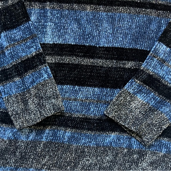 Y2K Velvet Knit Vtg Paraphrase Sweater Women’s Size S Striped Holiday Winter - Picture 8 of 15